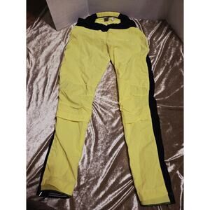 Vtg Nike Red Tag M Training Pants Yellow Black Legging Workout Biking Zip Nylon